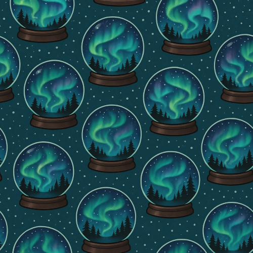 Holiday and Seasonal - Aurora Borealis Snow Globe - Pattern - Digital File Digital My Custom Designs PDF