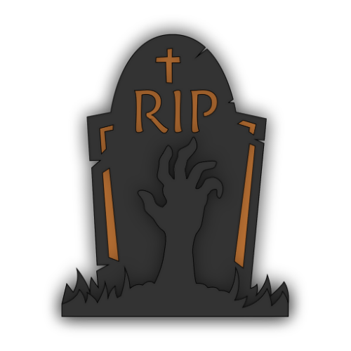 RIP Gravestone Layered Design Keychain Earring - Digital File