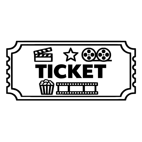 Movie Ticket Outline - Vector Graphics - Digital File Digital My Custom Designs PDF