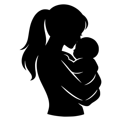 Mother and Baby Silhouette - Vector Graphics - Digital File Digital My Custom Designs PDF