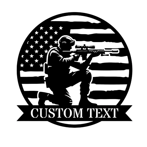 Kneeling Soldier American Flag - Wall Home Decor - Digital File Digital My Custom Designs ZIP File