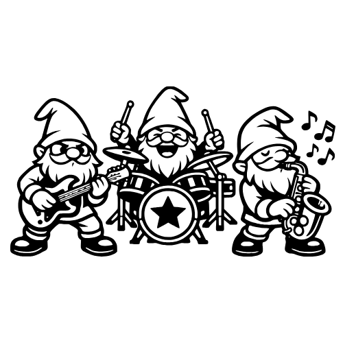 Cartoon Band Gnome - Vector Graphics - Digital File Digital My Custom Designs PDF