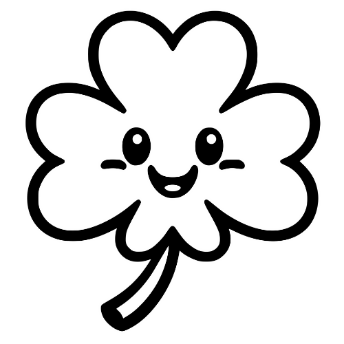 Cartoon Clover Smiling - Digital File - XCS Friendly Digital My Custom Designs PDF