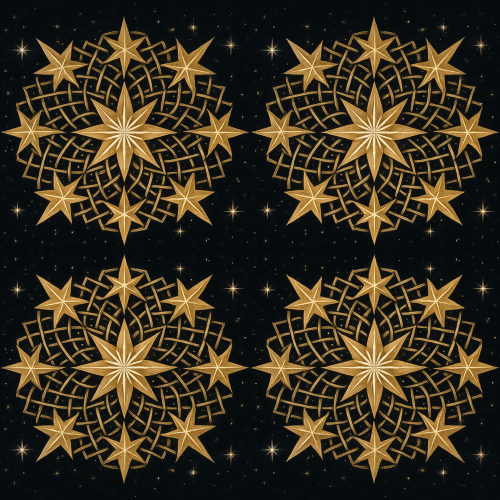 Space and Cosmic - Celestial Mandalas Of Interlocking Stars - Pattern - Digital file Digital My Custom Designs PDF