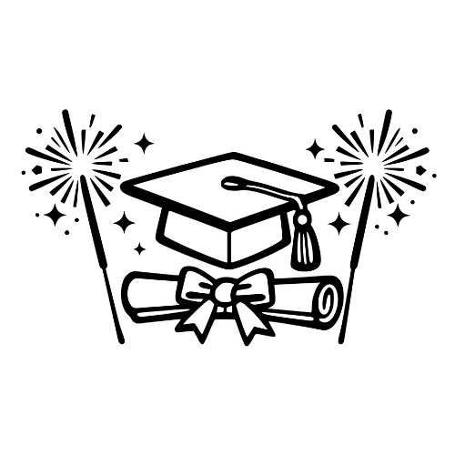 Graduation Sparklers Sketch - Digital File - XCS Friendly Digital My Custom Designs PDF