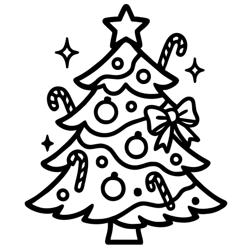 Decorated Tree Sketch - Digital File - XCS Friendly Digital My Custom Designs PDF