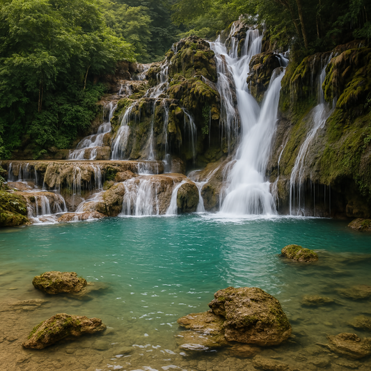 Villa Luz Waterfalls (Cascadas Villa Luz) - Villa Luz Ecological Reserve - Tabasco Mexico - Rendered - Digital File Digital My Custom Designs PDF