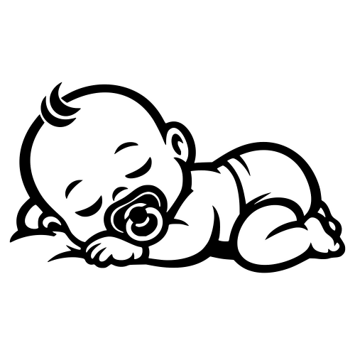Sleeping Baby with Pacifier - Vector Graphics - Digital File Digital My Custom Designs PDF