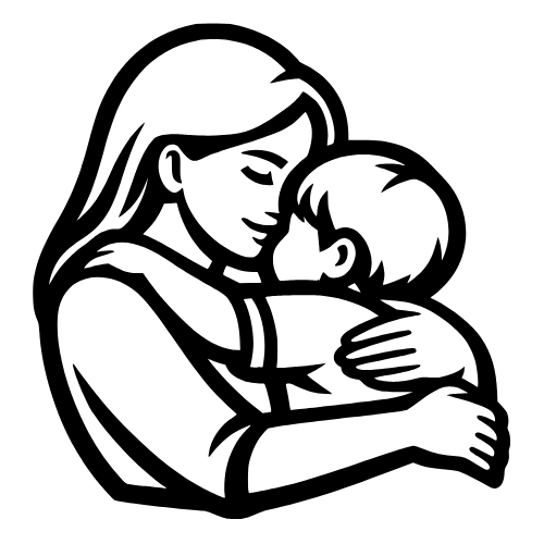 Mom Hugging Child Sketch - Digital File - XCS Friendly