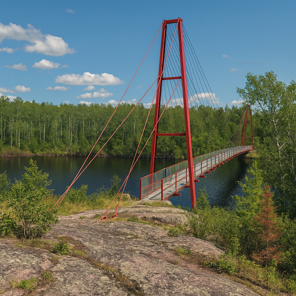 Whiteshell River Suspension Bridge - Manitoba Canada - Rendered - Digital File Digital My Custom Designs PDF