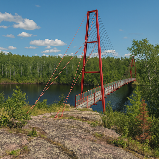 Whiteshell River Suspension Bridge - Manitoba Canada - Rendered - Digital File Digital My Custom Designs PDF