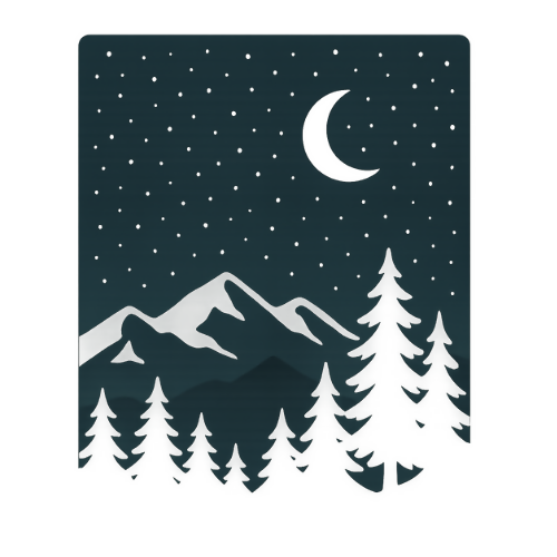 Nature & Outdoors Mountain Night Sky - T Shirt Design - Digital File Digital My Custom Designs 300 DPI PNG