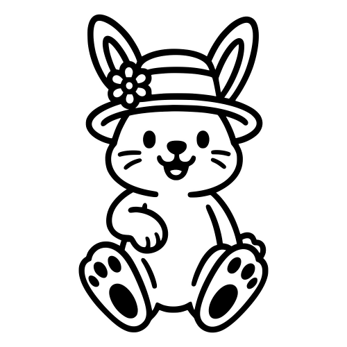 Cartoon Bunny in Easter Hat - Digital File - XCS Friendly Digital My Custom Designs PDF