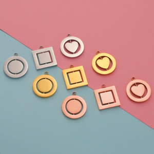 Engravable Pendant Spinning Heart Square Circle - Engravable Jewelry