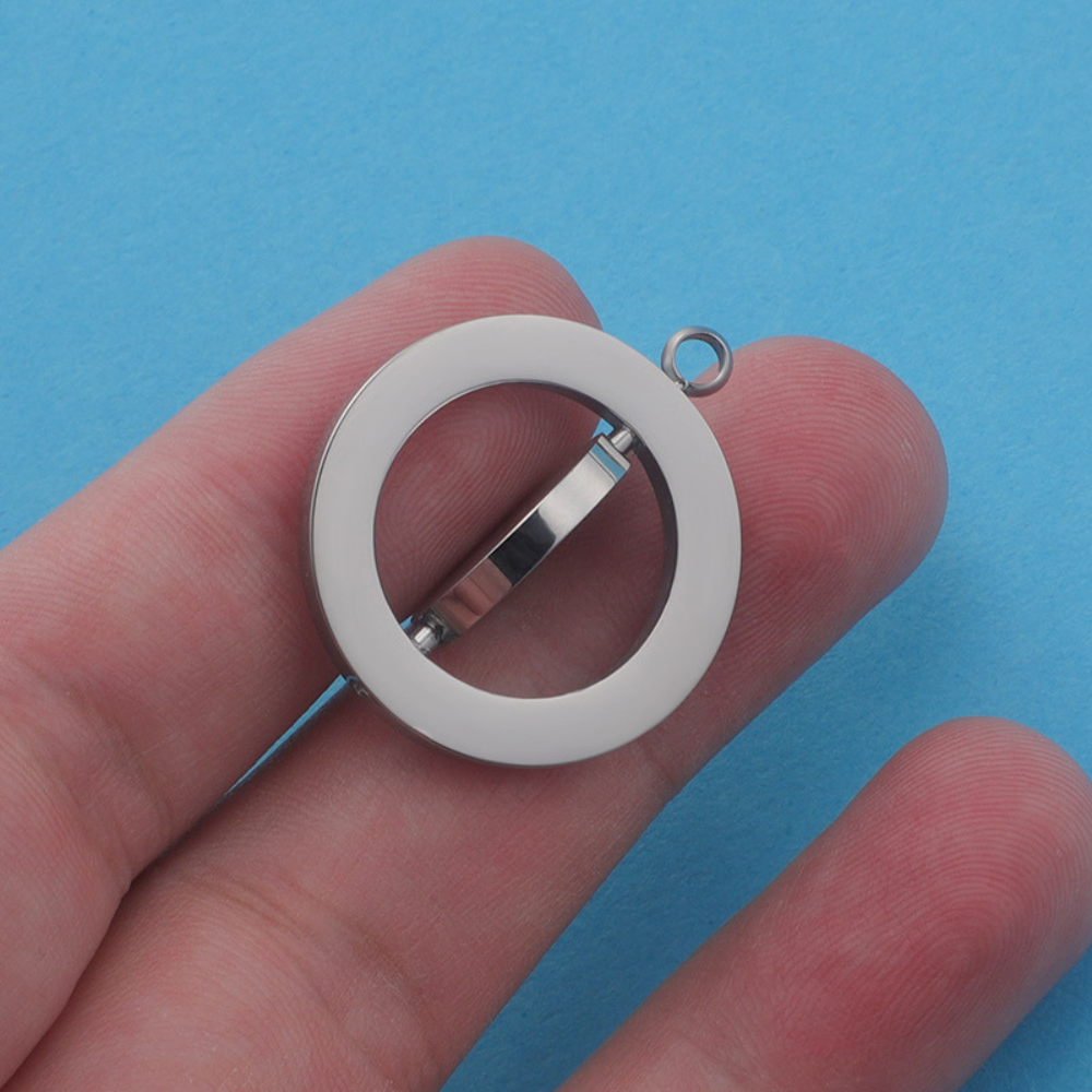 Engravable Pendant Spinning Heart Square Circle - Engravable Jewelry My Custom Designs