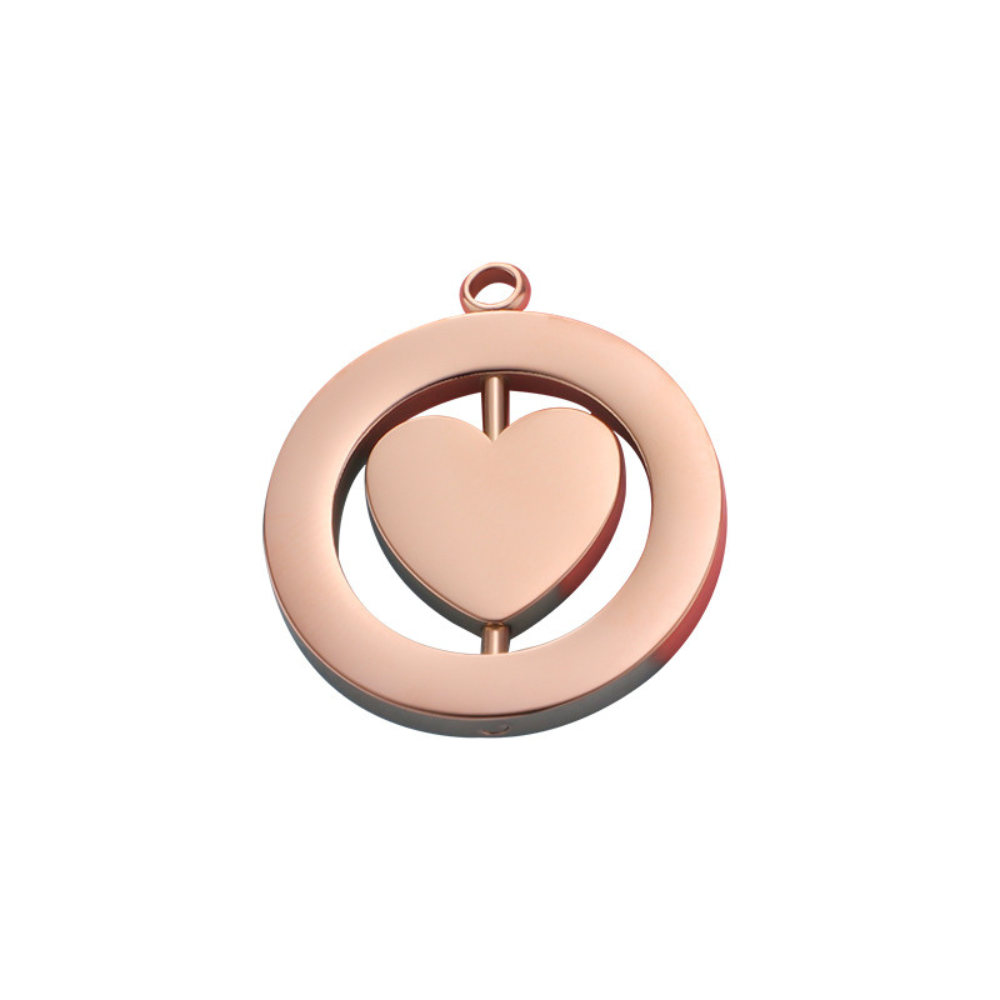 Engravable Pendant Spinning Heart Square Circle - Engravable Jewelry My Custom Designs