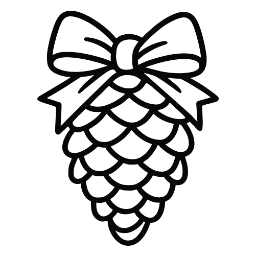 Ribbon-Tied Pinecone - Digital File - XCS Friendly Digital My Custom Designs PDF