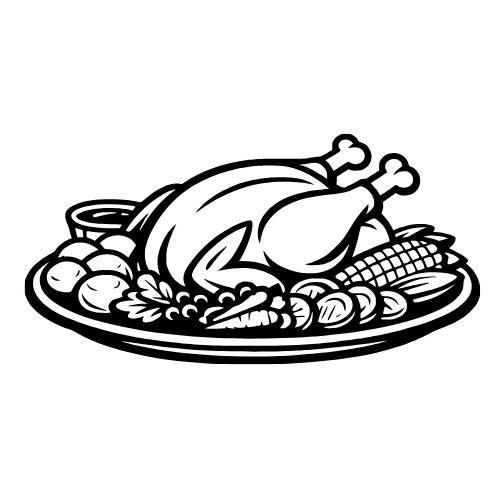 Turkey Dinner Platter - Vector Graphics - Digital File Digital My Custom Designs PDF
