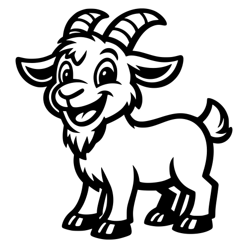 Cartoon Goat Smiling - Vector Graphis - Digital File Digital My Custom Designs PDF