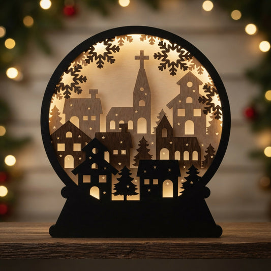 Layered Lightbox - Snow globe - Scenic - Digital File Digital My Custom Designs SVG