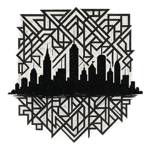 Art & Aesthetic - Geo Skyline - T Shirt Design - Digital File Digital My Custom Designs 300 DPI PNG