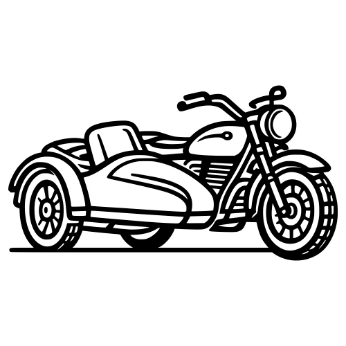 Sidecar Motorcycle Sketch - Digital File - XCS Friendly Digital My Custom Designs PDF