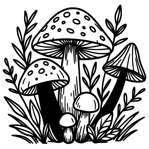 Mushroom Illustration - Digital File - XCS Friendly Digital My Custom Designs PDF