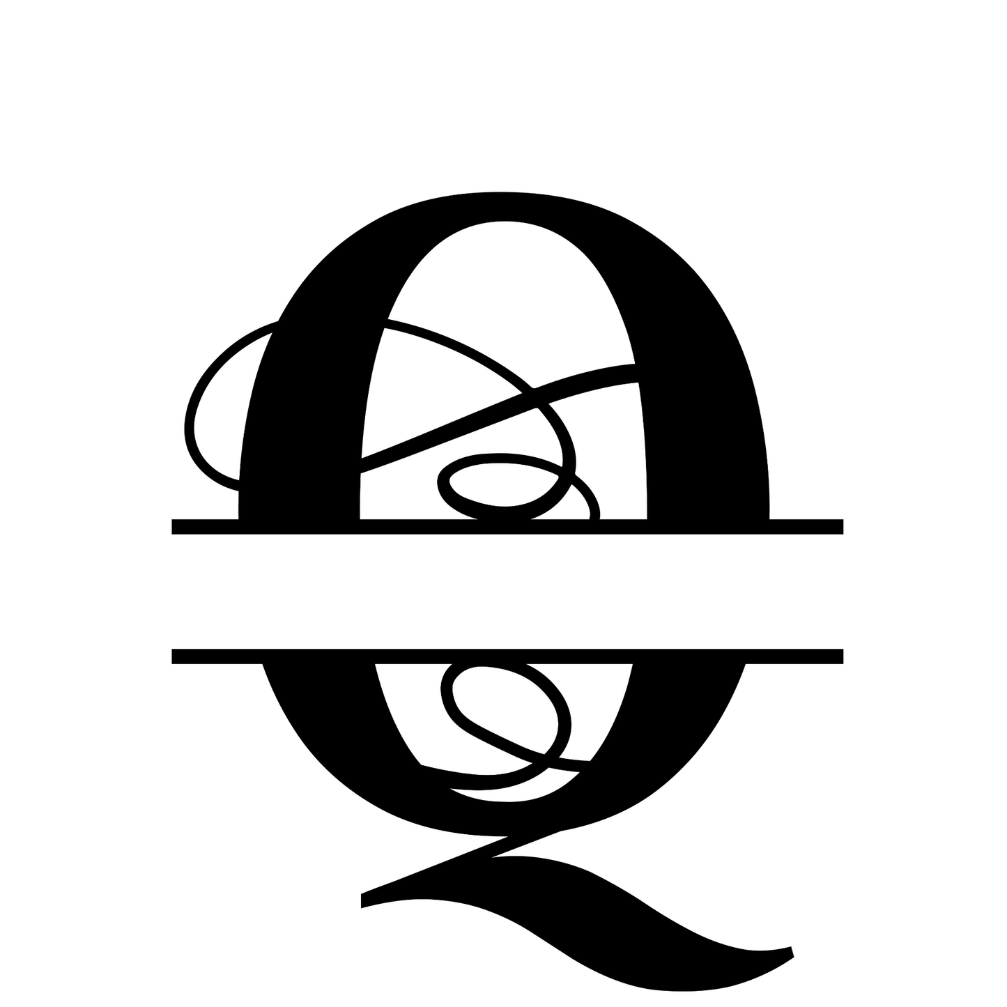 Q - Monogram Vines Ornamental - Digital File Digital My Custom Designs ZIP File