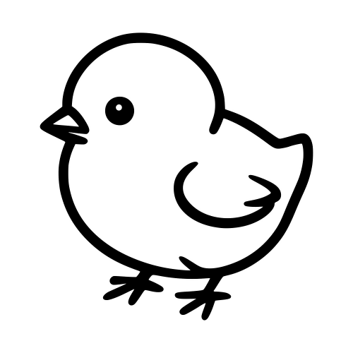 Chick Outline - Digital File - XCS Friendly Digital My Custom Designs PDF