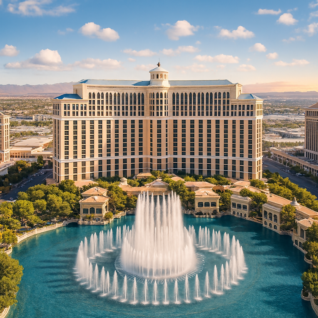 Fountains of Bellagio - Nevada United States - Rendered - Digital File Digital My Custom Designs PDF