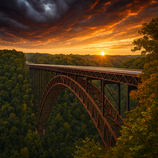 New River Gorge Bridge - New River Gorge National Park and Preserve - West Virginia United States - Rendered - Digital File Digital My Custom Designs PDF