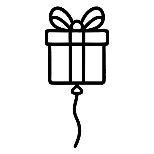 Gift Balloon Sketch - Digital File - XCS Friendly Digital My Custom Designs PDF