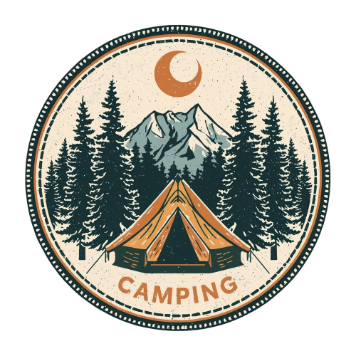 Nature & Outdoors - Night Camp Patch - T Shirt Design - Digital File Digital My Custom Designs 300 DPI PNG