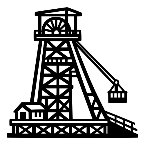 Mining Shaft Tower Outline - Vector Graphics - Digital File Digital My Custom Designs PDF