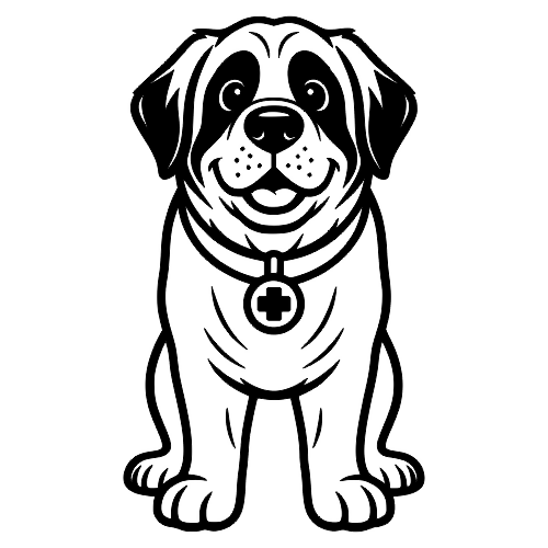St. Bernard Cartoon - Digital File - XCS Friendly Digital My Custom Designs PDF