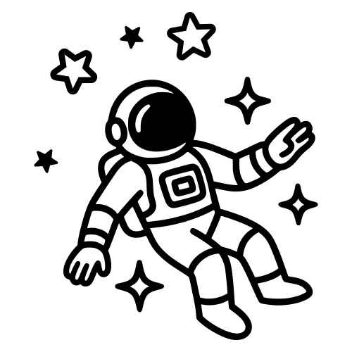 Astronaut Floating with Stars - Digital File - XCS Friendly Digital My Custom Designs PDF