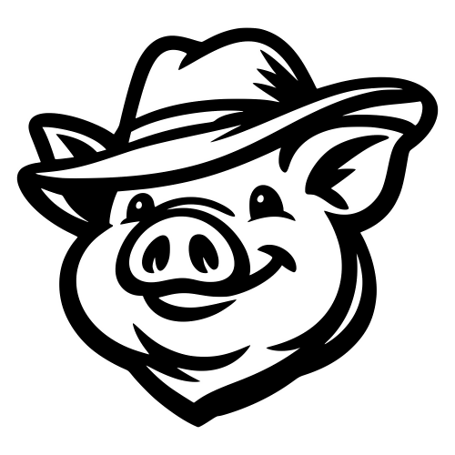 Pig with Farmer Hat - Vector Graphics - Digital File