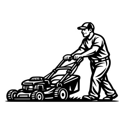 Dad Mowing Lawn - Vector Graphics - Digital File Digital My Custom Designs PDF