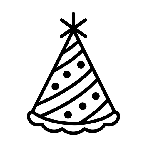 Party Hat Sketch - Digital File - XCS Friendly Digital My Custom Designs PDF