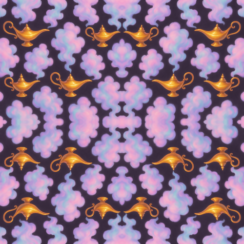 Fantasy and Myth - Glowing Genie Lamps With Pastel Smoke - Pattern - Digital File Digital My Custom Designs PDF