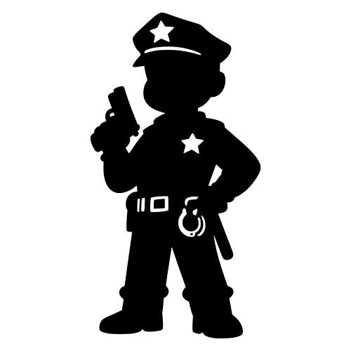Cartoon Police Officer Silhouette - Vector Graphics - Digital File Digital My Custom Designs PDF