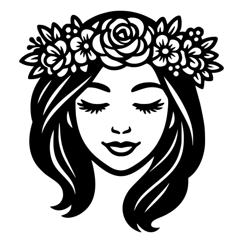 Serene Mother with Floral Crown - Vector Graphics - Digital File Digital My Custom Designs PDF