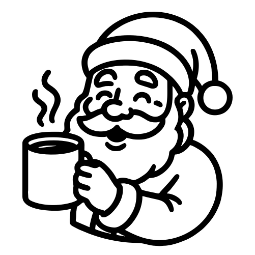 Santa with Hot Cocoa - Digital File - XCS Friendly Digital My Custom Designs PDF