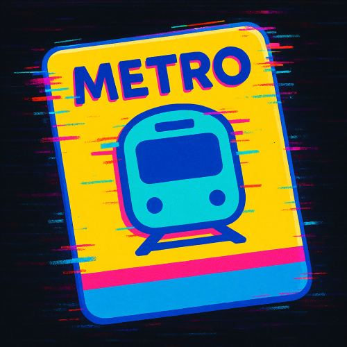 Industrial and Urban - Vibrant Metro Card Icons With Glitch Accents - Pattern - Digital File Digital My Custom Designs PDF