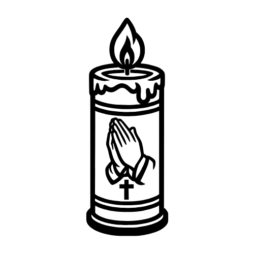 Prayer Candle Sketch - Vector Graphics - Digital File