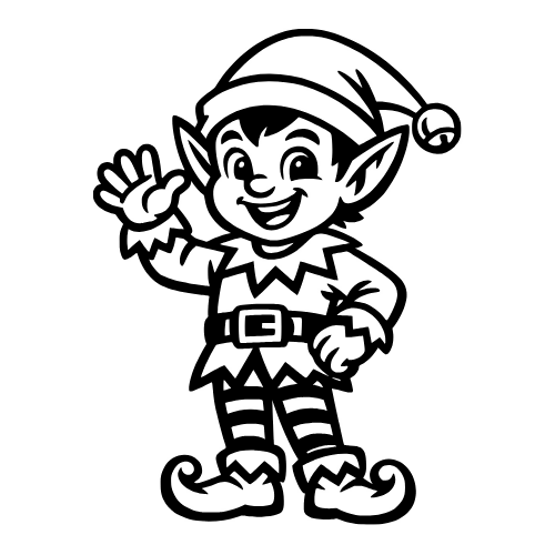 Elf Outline Sketch - Vector Graphics - Digital File Digital My Custom Designs PDF