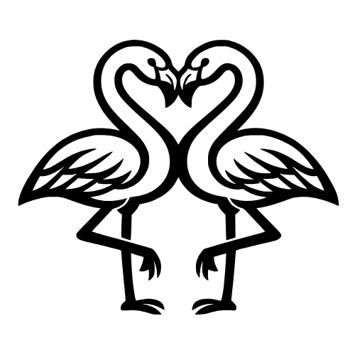 Flamingo Kissing Sketch - Digital File - XCS Friendly Digital My Custom Designs PDF