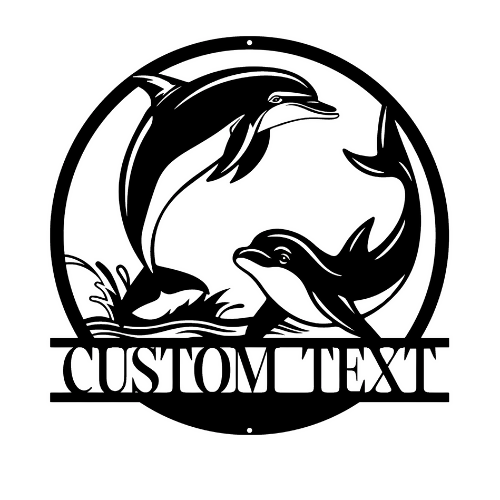 Playful Dolphins - Custom Wall / Home Decor - Digital File Digital My Custom Designs ZIP File