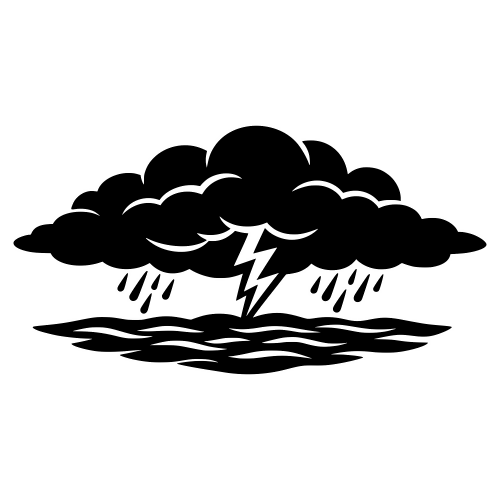 Lightning Strike on Stormy Water - Vector Graphics - Digital File Digital My Custom Designs PDF