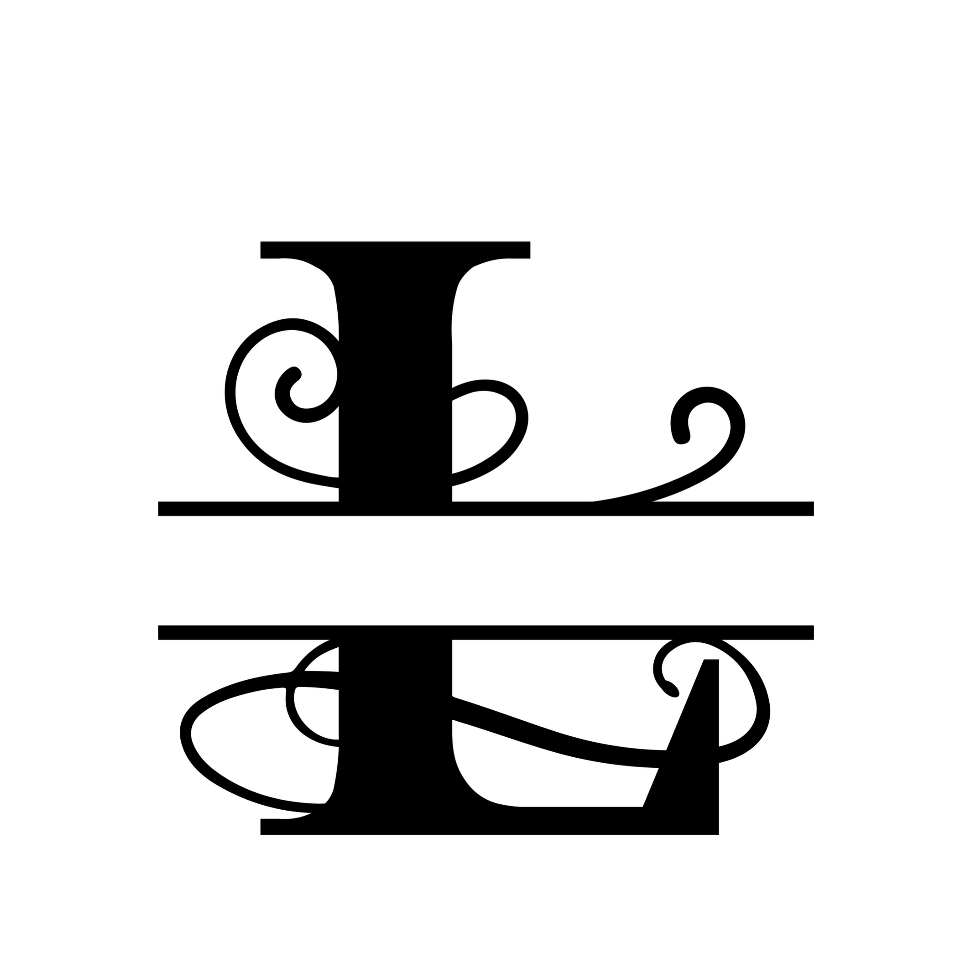 L - Monogram Vines Ornamental - Digital File Digital My Custom Designs ZIP File